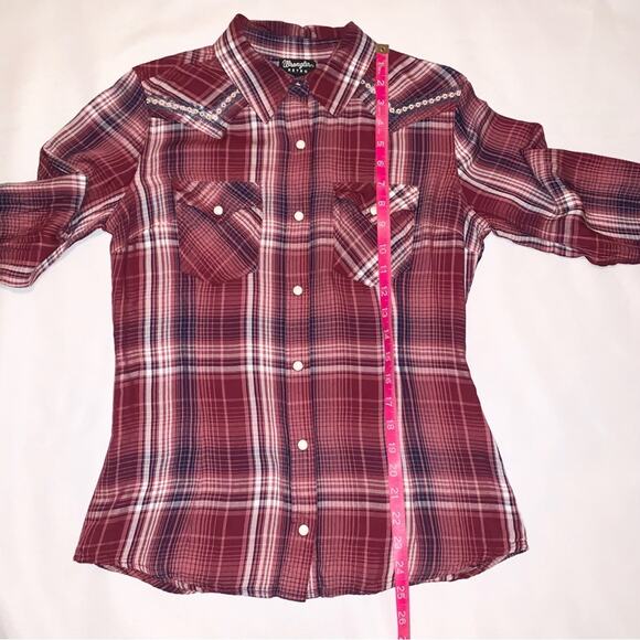 WRANGLER RETRO Plaid Classic Shirt WESTERNCORE, White Snap Buttons, Sz. Small - Picture 10 of 13